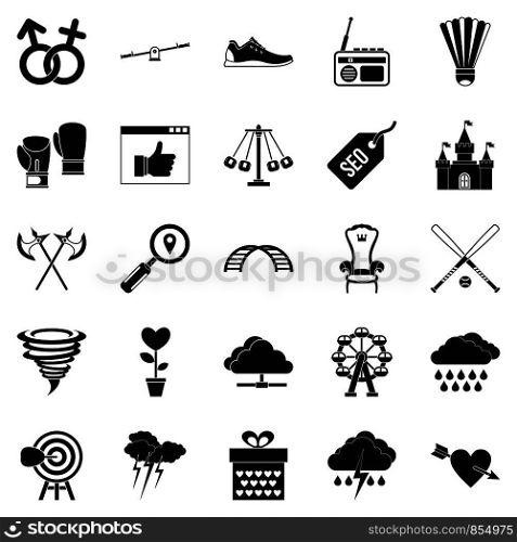 Reference icons set. Simple set of 25 reference vector icons for web isolated on white background. Reference icons set, simple style
