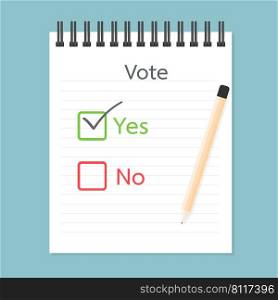 Referendum clipboard, Vote Yes and No