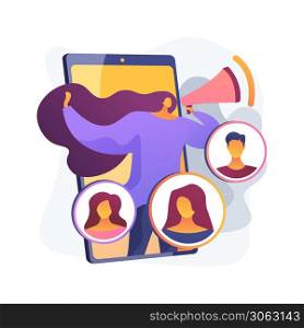 Referral program abstract concept vector illustration. Referral marketing method, friend recommendation, acquire new customer, product promotion, social media influencer, loyalty abstract metaphor.. Referral program abstract concept vector illustration.