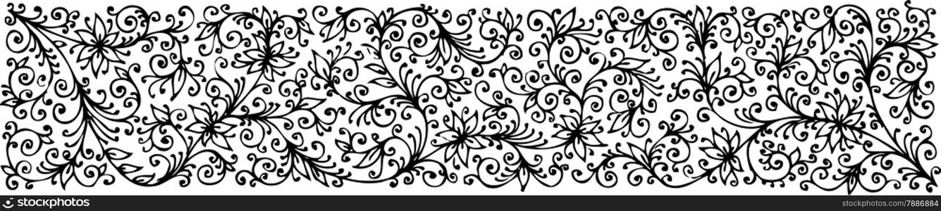 Refined floral texture 305. Eau-forte decorative vector illustration.