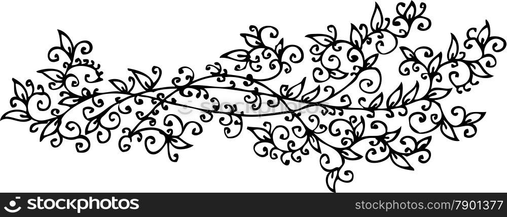 Refined Floral vignette 122 Eau-forte decorative vector illustration.