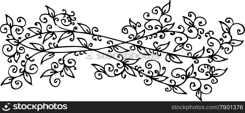 Refined Floral vignette 130 Eau-forte decorative vector illustration.