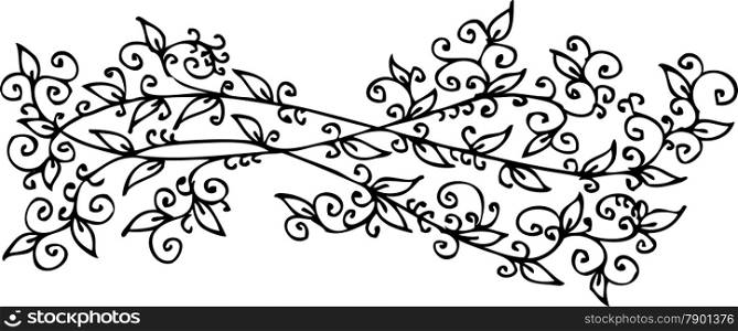 Refined Floral vignette 130 Eau-forte decorative vector illustration.
