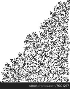 Refined Floral vignette 24. Eau-forte decorative vector illustration.