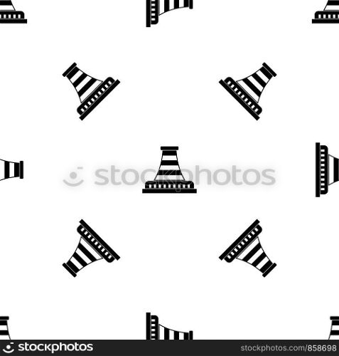 Refinery with pipe pattern repeat seamless in black color for any design. Vector geometric illustration. Refinery with pipe pattern seamless black