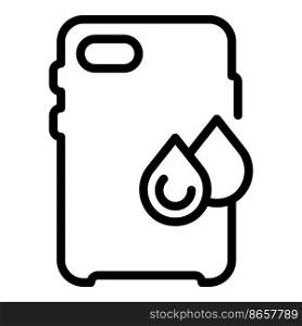 Reflection phone case icon outline vector. Mobile cover. Device protect. Reflection phone case icon outline vector. Mobile cover