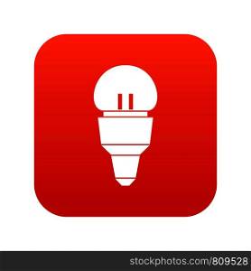 Reflector bulb icon digital red for any design isolated on white vector illustration. Reflector bulb icon digital red
