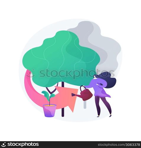 Reforestation abstract concept vector illustration. Silviculture, reforestation program, replanting trees, forest natural restoration, save woodland, climate change mitigation abstract metaphor.. Reforestation abstract concept vector illustration.