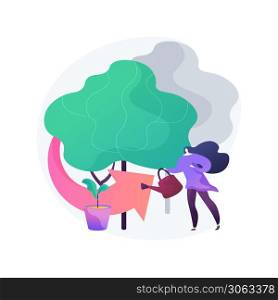 Reforestation abstract concept vector illustration. Silviculture, reforestation program, replanting trees, forest natural restoration, save woodland, climate change mitigation abstract metaphor.. Reforestation abstract concept vector illustration.