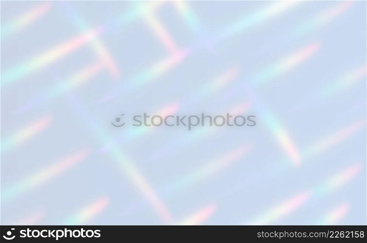 Refraction effect, wall with rainbow sunlight, holographic rays with transparency. Blurred overlay texture. Retro vector background.. Refraction effect, wall with rainbow sunlight, holographic rays with transparency. Blurred overlay texture