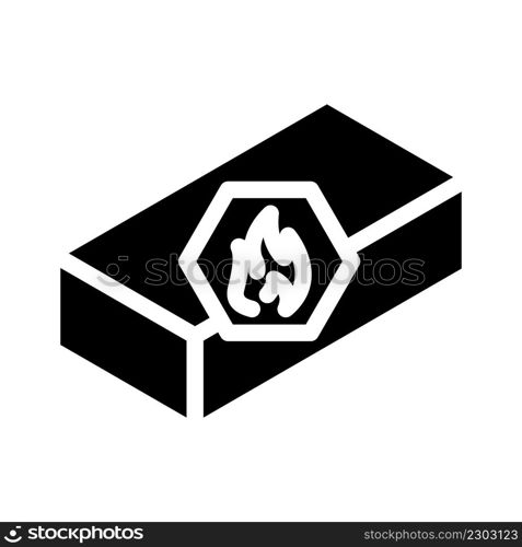 refractory brick glyph icon vector. refractory brick sign. isolated contour symbol black illustration. refractory brick glyph icon vector illustration