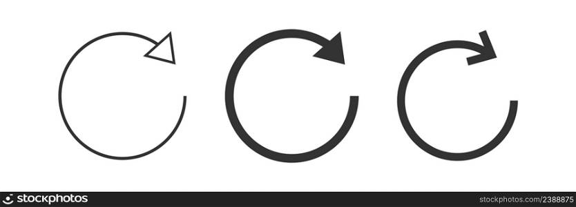 Refresh icon. Rotation arrow illustration symbol. Sign reset vector.
