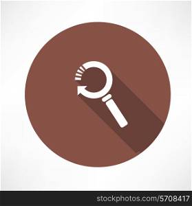 refresh magnifier icon. Flat modern style vector illustration