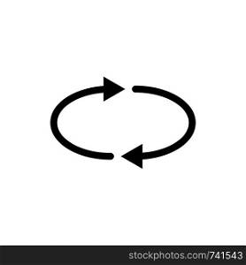 Refresh, reload, repeat Icon. Black simple circle arrows. Vector illustration for design, web, infographic.