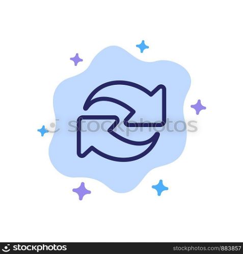 Refresh, Reload, Rotate, Repeat Blue Icon on Abstract Cloud Background