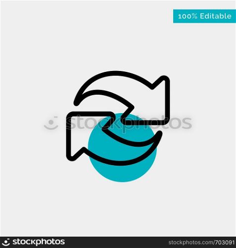 Refresh, Reload, Rotate, Repeat turquoise highlight circle point Vector icon