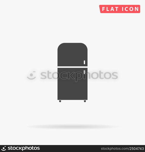 Refrigerator flat vector icon. Glyph style sign. Simple hand drawn illustrations symbol for concept infographics, designs projects, UI and UX, website or mobile application.. Refrigerator flat vector icon