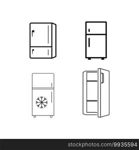 Refrigerator icon. Appliance vector icon. Refrigerator icon vector. Refrigerator thin line design. Vector image.