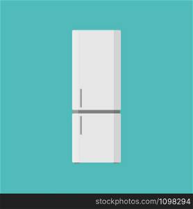 Refrigerator icon flat style simple design. Vector