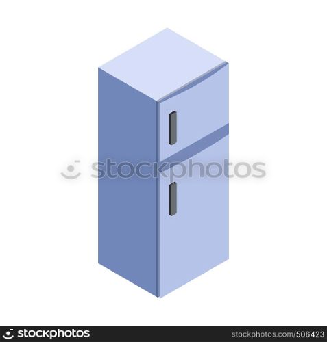 Refrigerator icon in isometric 3d style on white background. Fridge icon, isometric 3d style