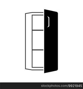 Refrigerator icon, logo isolated on white background