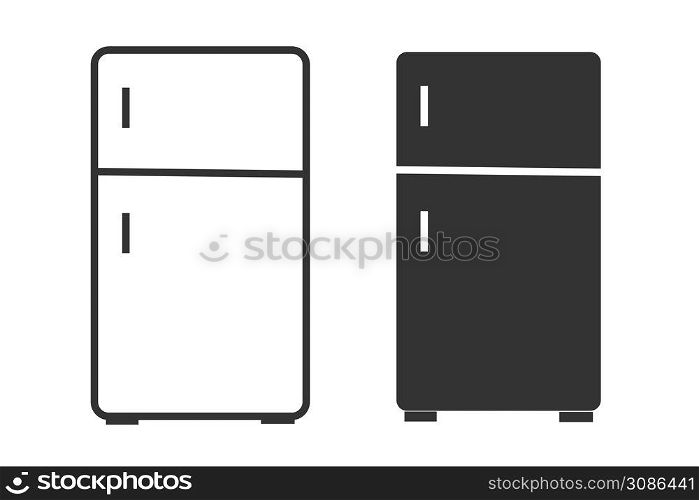 Refrigerator icon. Refrigerator for food storage illustration symbol. Sign icebox vector neumorphism.