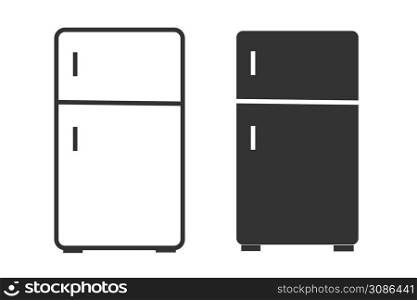 Refrigerator icon. Refrigerator for food storage illustration symbol. Sign icebox vector neumorphism.