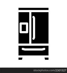refrigerator kitchen equipment glyph icon vector. refrigerator kitchen equipment sign. isolated contour symbol black illustration. refrigerator kitchen equipment glyph icon vector illustration