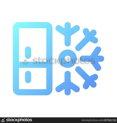 Refrigerator pixel perfect gradient linear ui icon. Kitchen electric appliance. Storage for food. Line color user interface symbol. Modern style pictogram. Vector isolated outline illustration. Refrigerator pixel perfect gradient linear ui icon