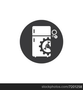 refrigerator repair and service vector illustration design template