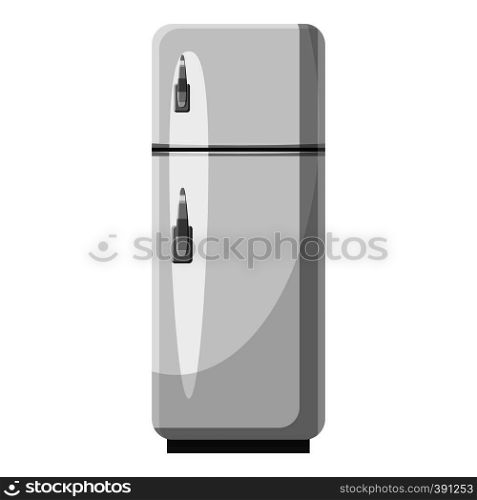 Refrigerator with separate freezer icon. Gray monochrome illustration of refrigerator with separate freezer vector icon for web. Refrigerator with separate freezer icon