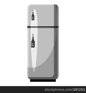 Refrigerator with separate freezer icon. Gray monochrome illustration of refrigerator with separate freezer vector icon for web. Refrigerator with separate freezer icon