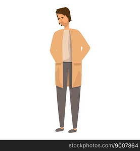 Refugee person icon cartoon vector. Poor people. Social man. Refugee person icon cartoon vector. Poor people