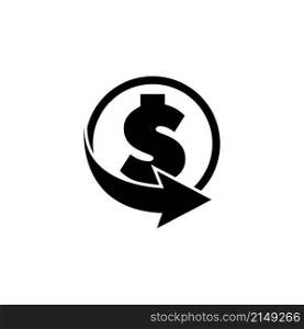 Refund Investment, Arrow and Dollar. Flat Vector Icon illustration. Simple black symbol on white background. Refund Investment, Arrow and Dollar sign design template for web and mobile UI element. Refund Investment, Arrow and Dollar. Flat Vector Icon illustration. Simple black symbol on white background. Refund Investment, Arrow and Dollar sign design template for web and mobile UI element.