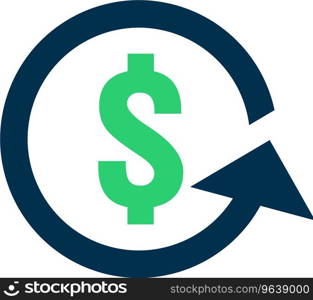 Refund money icon chargeback contour sign quick Vector Image