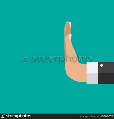 Refuse hand sign in flat style. Vector Illustration EPS10. Refuse hand sign in flat style. Vector Illustration