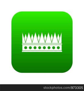 Regal crown icon digital green for any design isolated on white vector illustration. Regal crown icon digital green