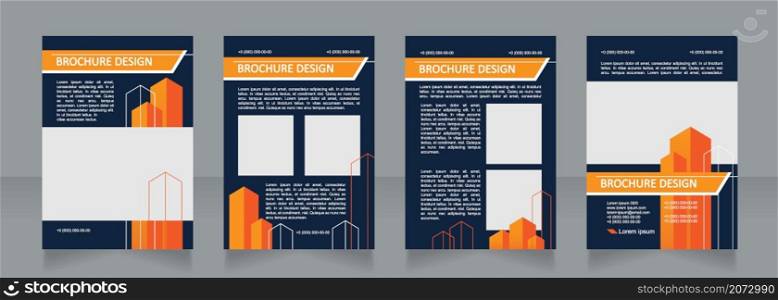 Regional construction blank brochure design. Company service. Template set with copy space for text. Premade corporate reports collection. Editable 4 paper pages. Calibri, Arial fonts used. Regional construction blank brochure design