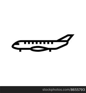 regional jet airplane aircraft line icon vector. regional jet airplane aircraft sign. isolated contour symbol black illustration. regional jet airplane aircraft line icon vector illustration