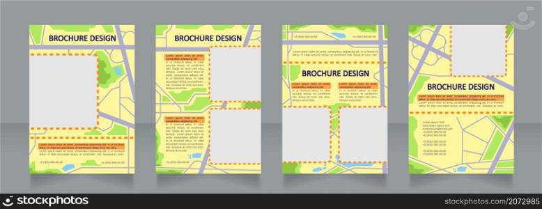 Regional planning blank brochure design. Traffic regulation. Template set with copy space for text. Premade corporate reports collection. Editable 4 paper pages. Calibri, Arial fonts used. Regional planning blank brochure design