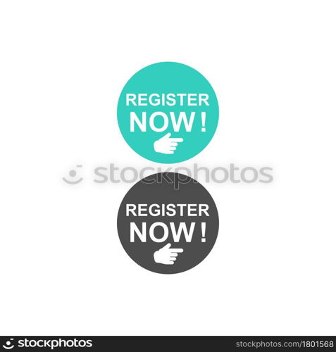 Register now icon logo button template vector