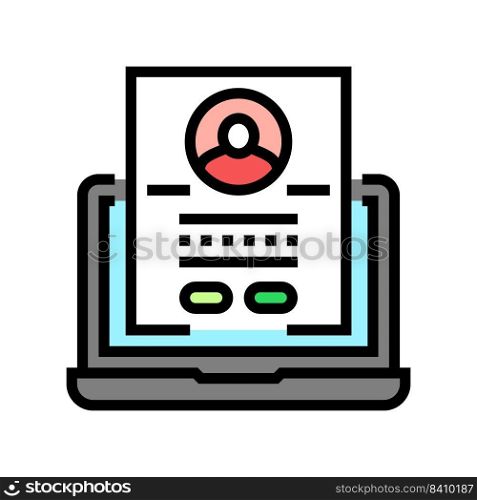 register online color icon vector. register online sign. isolated symbol illustration. register online color icon vector illustration