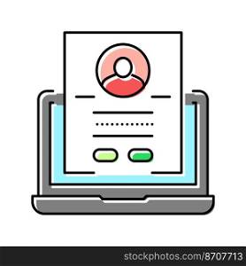 register online color icon vector. register online sign. isolated symbol illustration. register online color icon vector illustration
