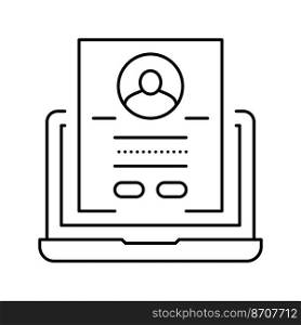 register online line icon vector. register online sign. isolated contour symbol black illustration. register online line icon vector illustration