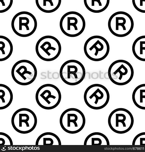 Registered Trademark Icon, Letter R Symbol Seamless Pattern Vector Art Illustration