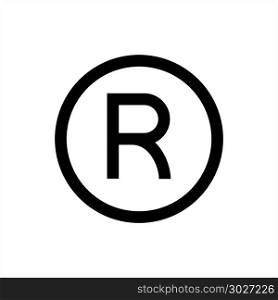 Registered Trademark Icon, Letter R Symbol Vector Art Illustration. Registered Trademark Icon, Letter R Symbol