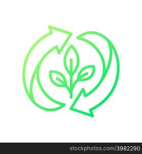 Regrowing gradient linear vector icon. Growing plant from scraps. Houseplants care. Seedling growth and development. Thin line color symbol. Modern style pictogram. Vector isolated outline drawing. Regrowing gradient linear vector icon
