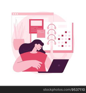 Regular blog posts abstract concept vector illustration. Content marketing service, digital agency website, UI element, navigation menu, blog post production, regular posting abstract metaphor.. Regular blog posts abstract concept vector illustration.