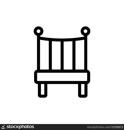 regular crib side view icon vector. regular crib side view sign. isolated contour symbol illustration. regular crib side view icon vector outline illustration