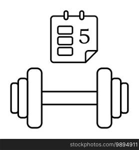Regular sport exercises icon in line style. Planner. Vector.